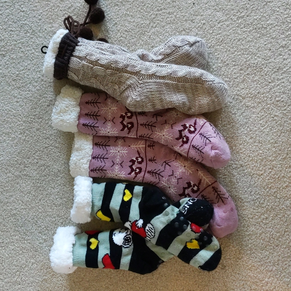 3 pack heavy weight slipper socks